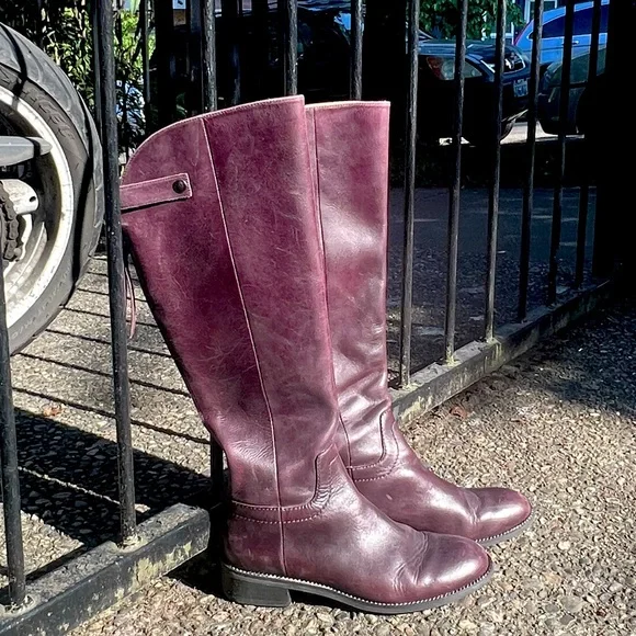 Knee High Boots Mulberry Coloured Boots Public Desire Carter Over